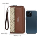 Carteira Feminina de Luxo – Modelo Longo Color-Block com Forro em Nylon e Compartimentos Inteligentes