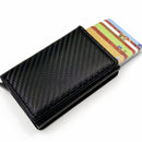Carteira Masculina Pop-Up Antirroubo RFID – Compacta, Durável e com Design em Fibra de Carbono