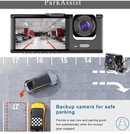 Câmera Automotiva Tripla 1080P HD com Wi-Fi, Gravação de Som e Amplo Ângulo de Visão