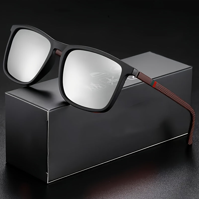 Óculos Masculino Quadrado Clássico Armação Preta – Leve, Confortável e Elegante (Perfeito para Presente)