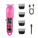 Máquina de Cortar Cabelo Profissional – Aparador Elétrico Transparente, LCD Inteligente, Sem Fio para Homens