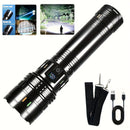 Lanterna Recarregável 3600mAh com 4 Níveis de Luz – Super Brilho, Função Power Bank, Alça de Ombro e Foco Ajustável para Aventuras e Reparos