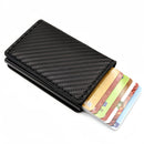 Carteira Masculina Pop-Up Antirroubo RFID – Compacta, Durável e com Design em Fibra de Carbono