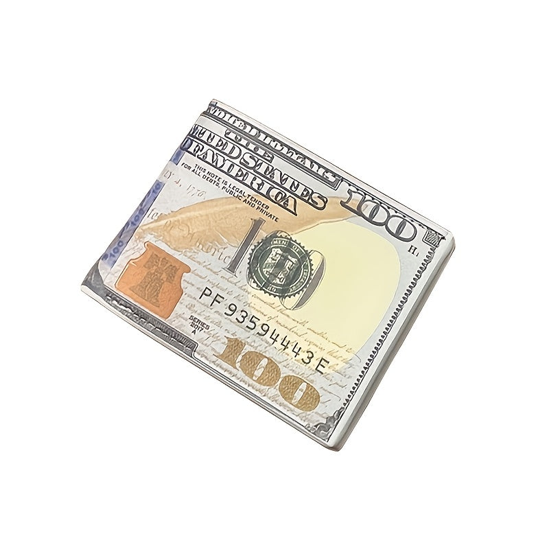 Carteira Masculina Vintage em Couro Sintético – Estampa de Dólar, Grande Capacidade, Multi-Bolsos e Zíper
