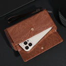 Carteira Longa Masculina com Zíper Duplo e Fecho Buckle – Organizador Profissional para Cartões e Dinheiro