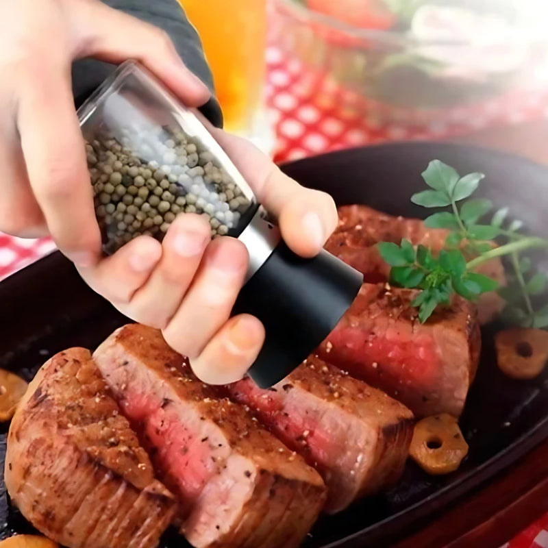Moedor Temperos, Sal, Pimenta e Especiarias Triturador de Vidro e Inox