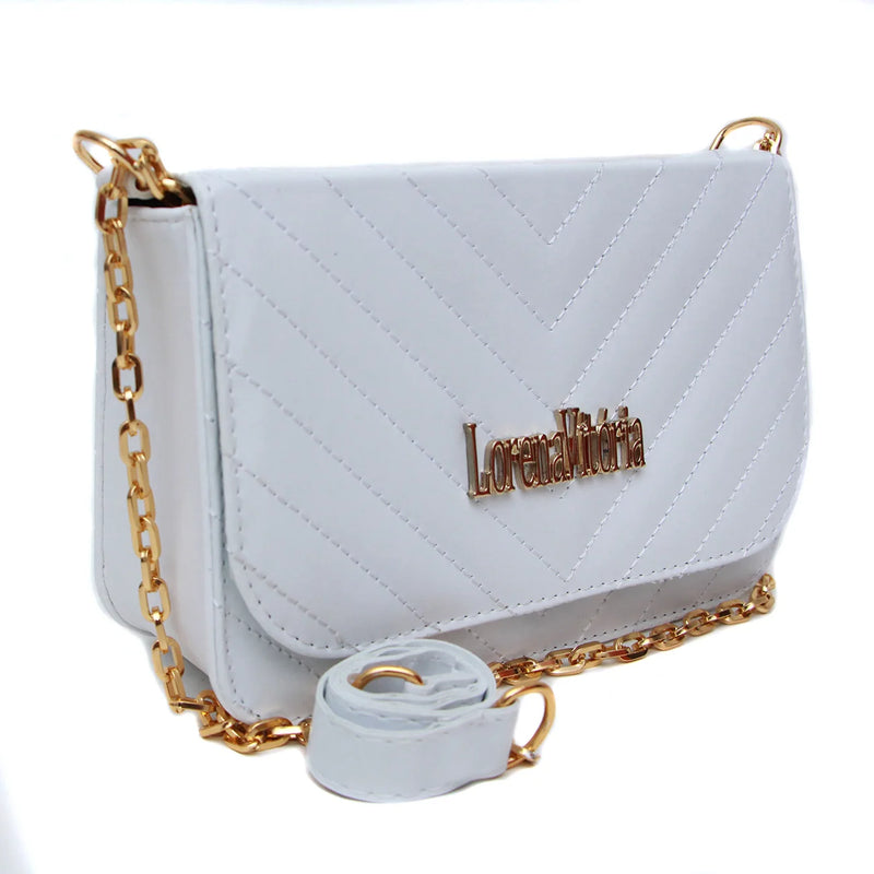 Bolsa Feminina Pequena Bordada Alça Tranversal Com Corrente