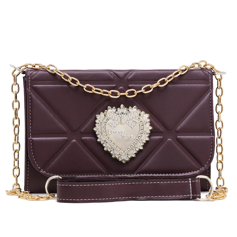 Bolsa Ballad Launch Feminina com Corrente Decorativa e Alça Transversal