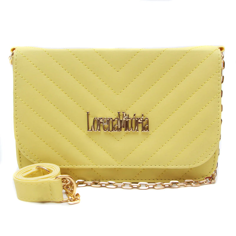 Bolsa Feminina Pequena Bordada Alça Tranversal Com Corrente