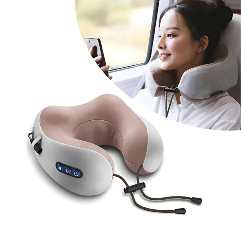 Almofada de pescoço de espuma massageadora com carregamento USB