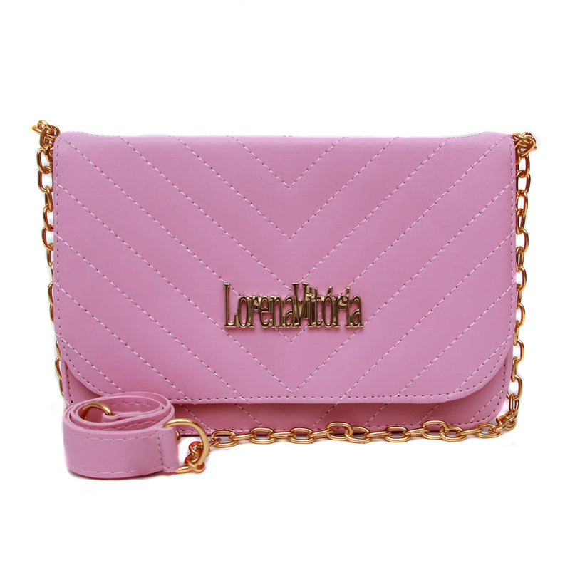 Bolsa Feminina Pequena Bordada Alça Tranversal Com Corrente