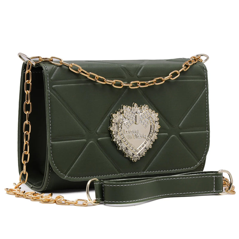 Bolsa Ballad Launch Feminina com Corrente Decorativa e Alça Transversal