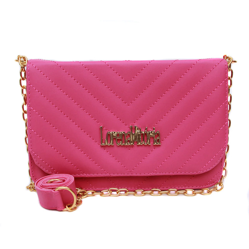 Bolsa Feminina Pequena Bordada Alça Tranversal Com Corrente