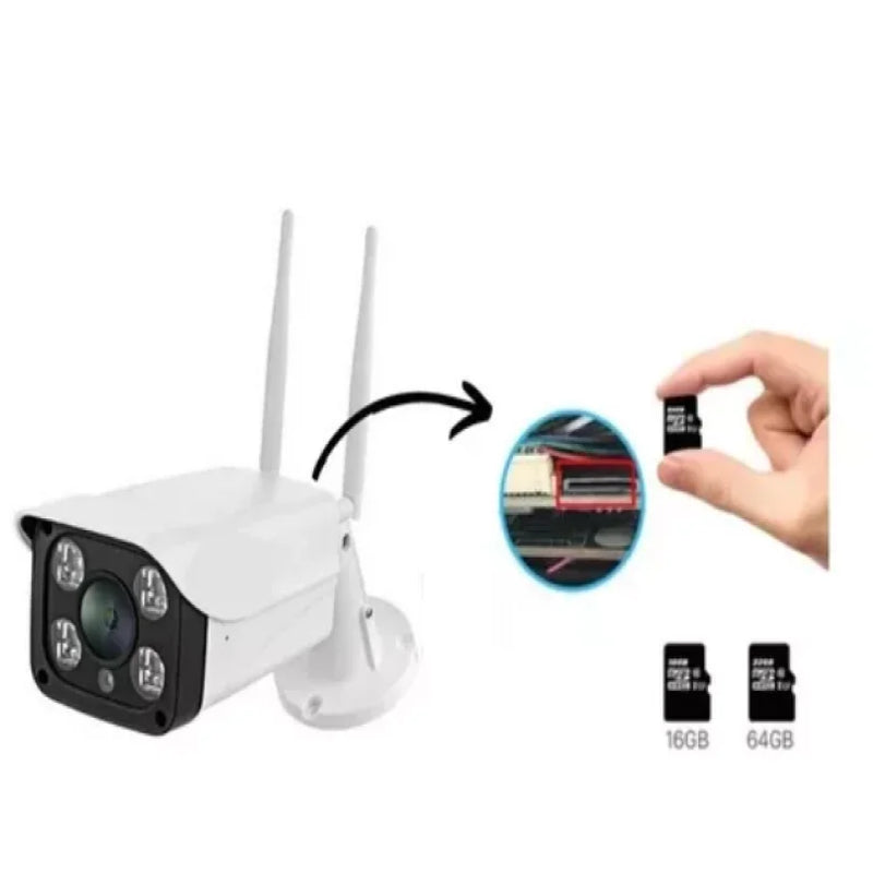 Camera Wireless Wifi Externa 2 Antena 1080p hd Full Dia E Noite