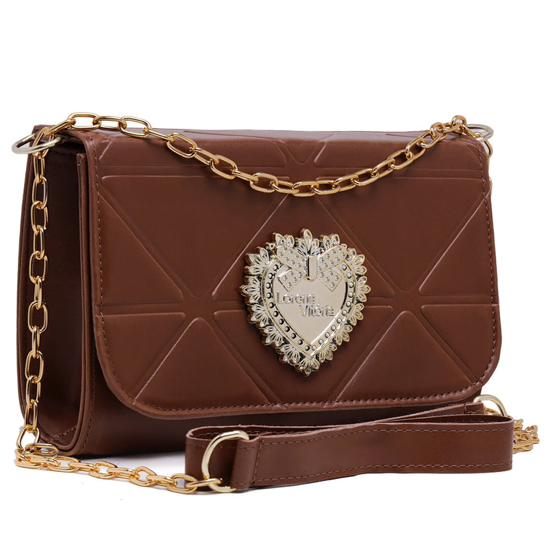 Bolsa Ballad Launch Feminina com Corrente Decorativa e Alça Transversal