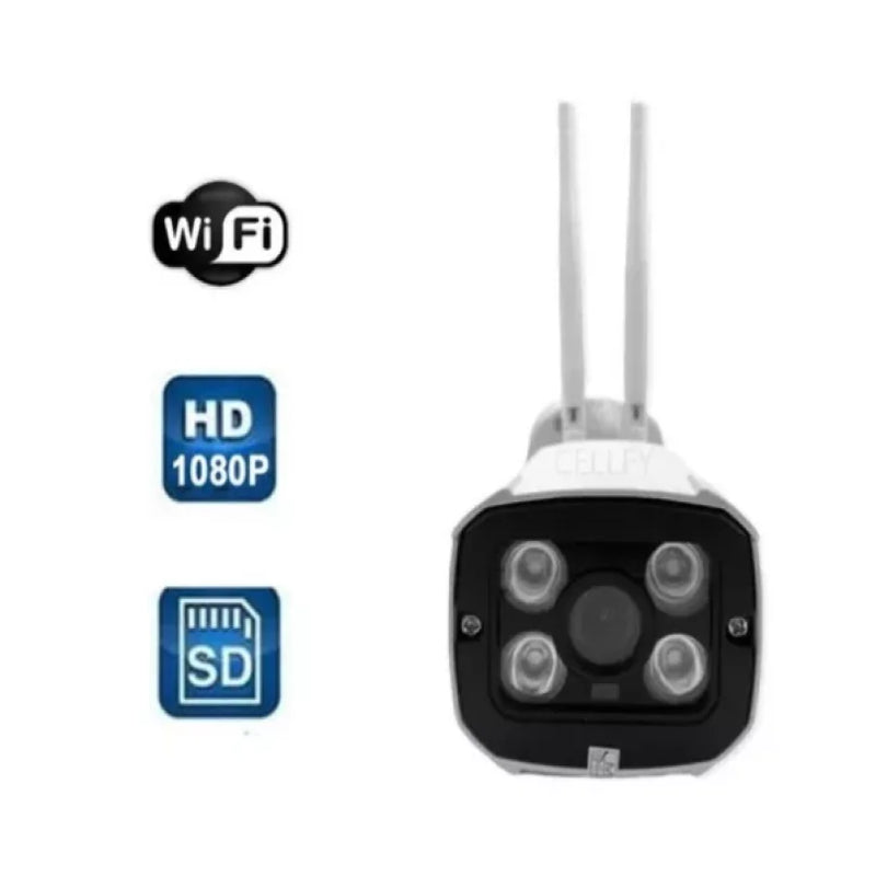 Camera Wireless Wifi Externa 2 Antena 1080p hd Full Dia E Noite