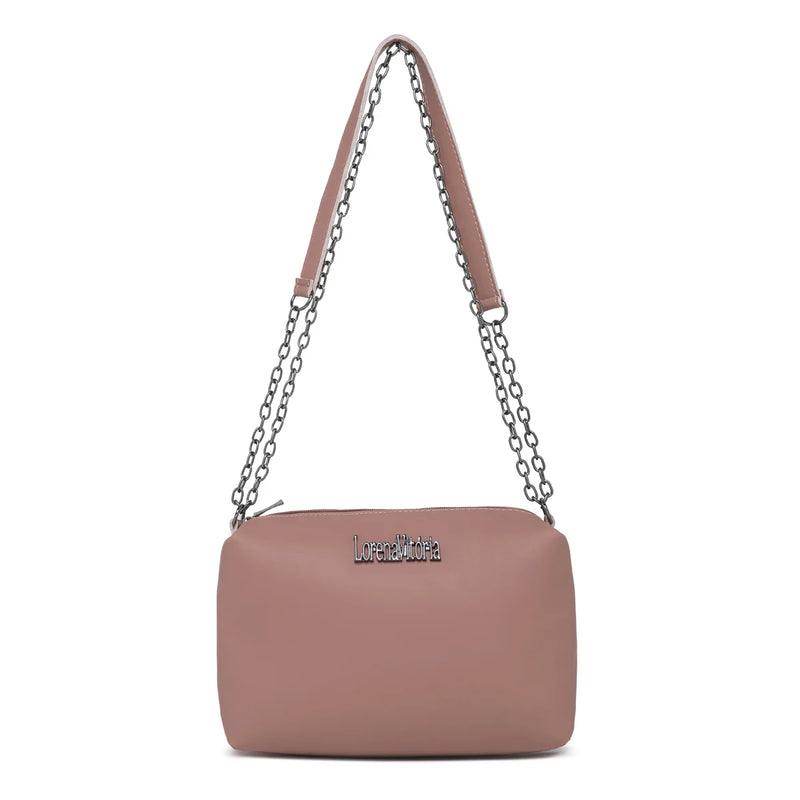 Bolsa Soft Lorena Vitoria Alça Corrente Transversal e de Ombro