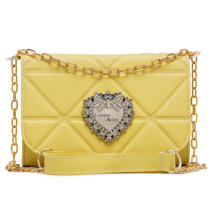 Bolsa Ballad Launch Feminina com Corrente Decorativa e Alça Transversal