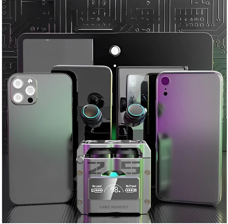 Fone de ouvido sem fio Bluetooth M25 TWS com redução de ruído estéreo e controle por toque para jogos e microfone - Neverdie Store