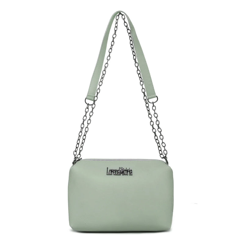 Bolsa Soft Lorena Vitoria Alça Corrente Transversal e de Ombro