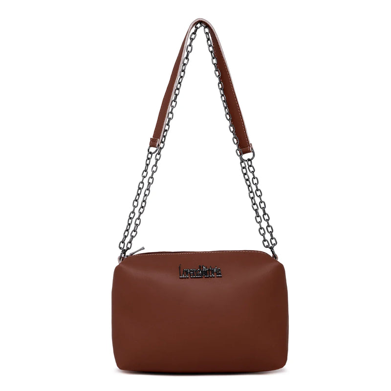 Bolsa Soft Lorena Vitoria Alça Corrente Transversal e de Ombro