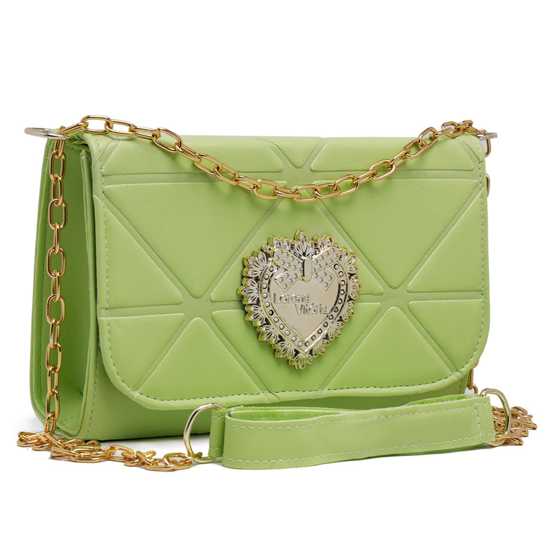 Bolsa Ballad Launch Feminina com Corrente Decorativa e Alça Transversal