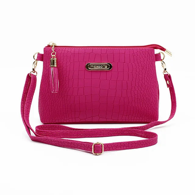 Bolsa Feminina Transversal com Estampa de Crocodilo – Couro Sintético de Luxo, Modelo Carteiro da Moda