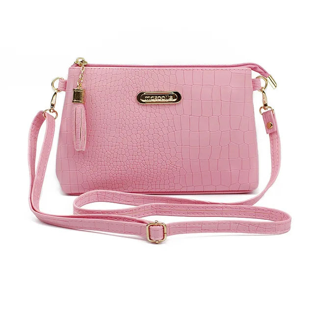 Bolsa Feminina Transversal com Estampa de Crocodilo – Couro Sintético de Luxo, Modelo Carteiro da Moda