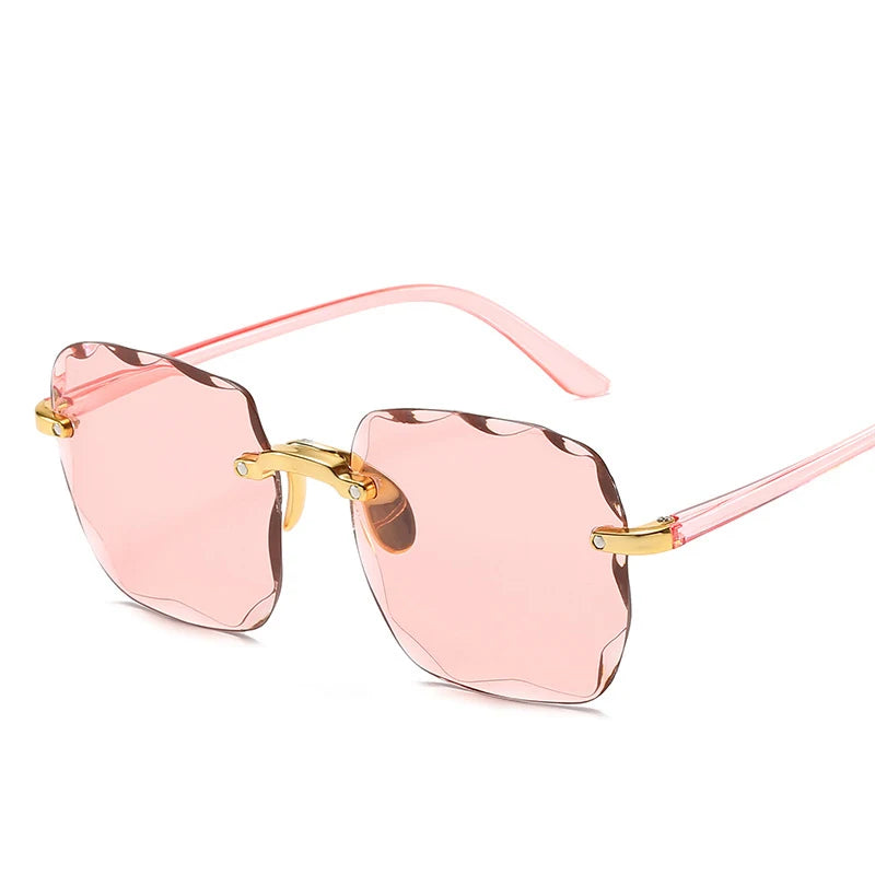 Óculos de Sol de Luxo Quadrado Sem Aro – Moda Verão UV400