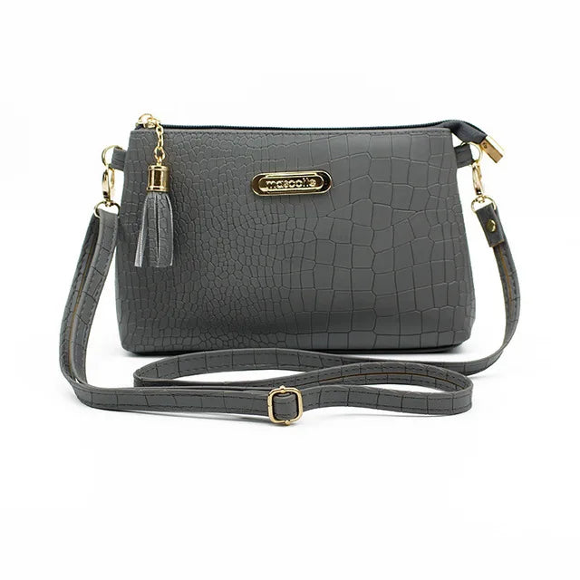 Bolsa Feminina Transversal com Estampa de Crocodilo – Couro Sintético de Luxo, Modelo Carteiro da Moda