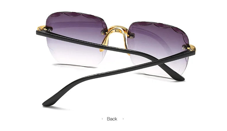 Óculos de Sol de Luxo Quadrado Sem Aro – Moda Verão UV400