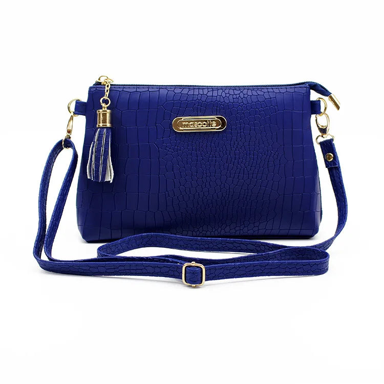 Bolsa Feminina Transversal com Estampa de Crocodilo – Couro Sintético de Luxo, Modelo Carteiro da Moda