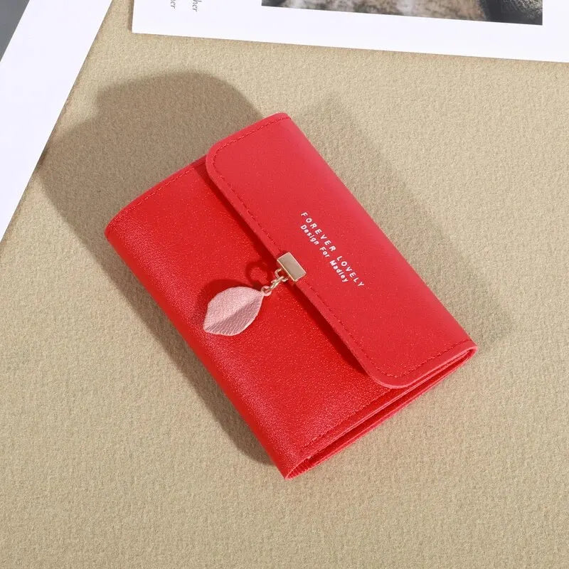 Carteira Trifold Feminina com Design Minimalista – Clutch Casual com Porta-Cartões e Porta-Moedas