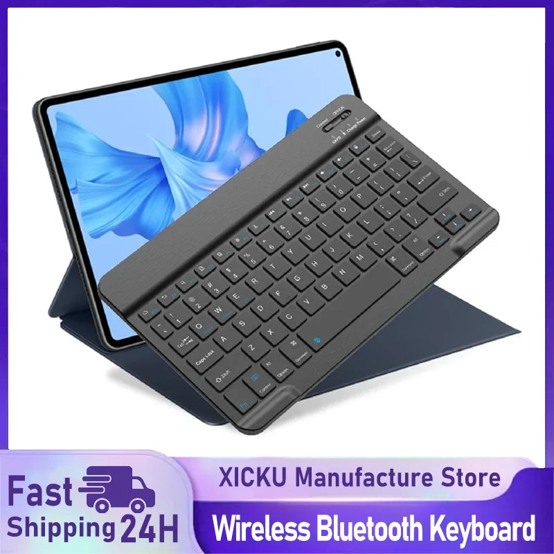 Teclado Bluetooth Universal para iPad e Tablets – Compatível com iPad 7ª a 10ª Geração, Pro, Air, Mini, Samsung e Xiaomi