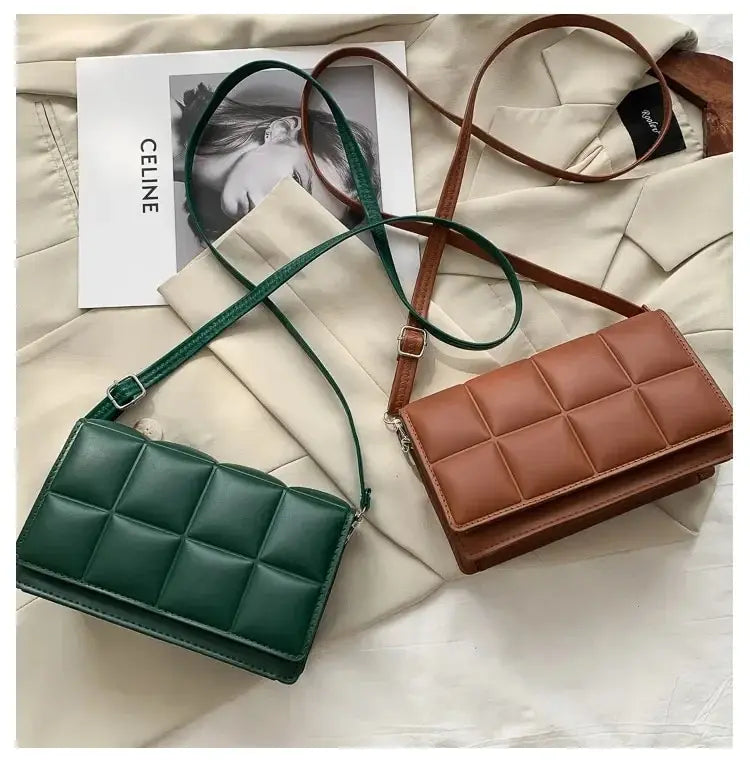 Bolsa de Ombro Feminina de Luxo – Couro Sintético, Compacta, Estilo Clássico e Versátil