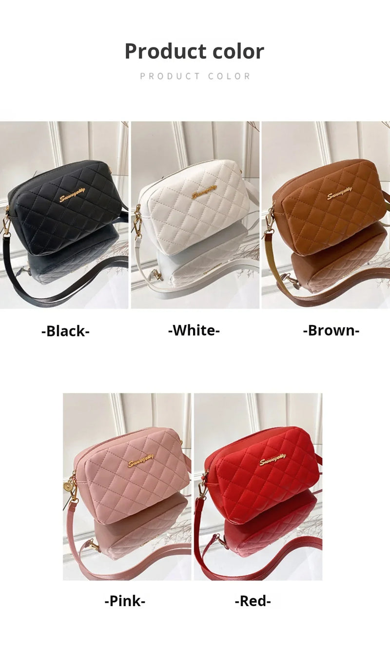 Bolsa Crossbody Feminina Moderna – Pequena, com Corrente, Bordado em Matelassê e Charme Tassel