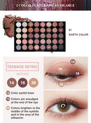 Paleta de Sombras POPFEEL com 40 Cores e 8 Pincéis – Alta Pigmentação, Acabamento Fosco e Brilhante de Longa Duração