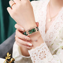 Conjunto 2PCS Relógios Femininos – Estilo Moderno Retangular, Pulseira em Couro, Movimento Quartzo