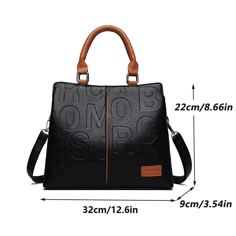 Bolsa Casual de Ombro em Couro PU, Transversal para Mulheres, Design de Luxo e Grande Capacidade para Viagem