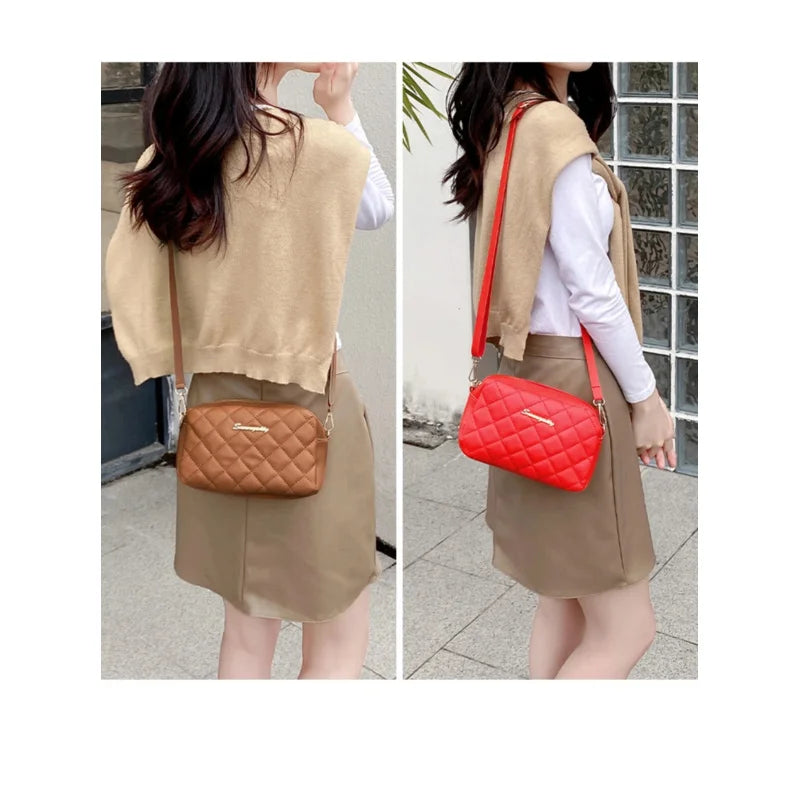 Bolsa Crossbody Feminina Moderna – Pequena, com Corrente, Bordado em Matelassê e Charme Tassel
