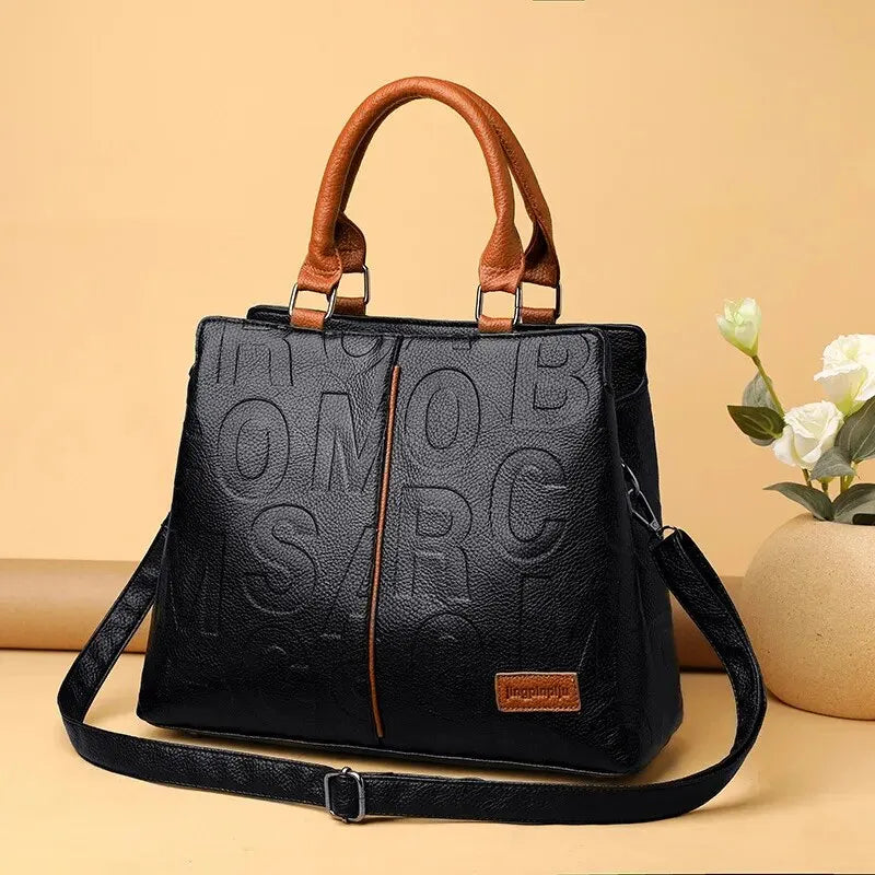 Bolsa Casual de Ombro em Couro PU, Transversal para Mulheres, Design de Luxo e Grande Capacidade para Viagem