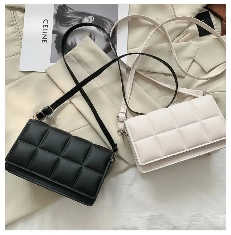 Bolsa de Ombro Feminina de Luxo – Couro Sintético, Compacta, Estilo Clássico e Versátil