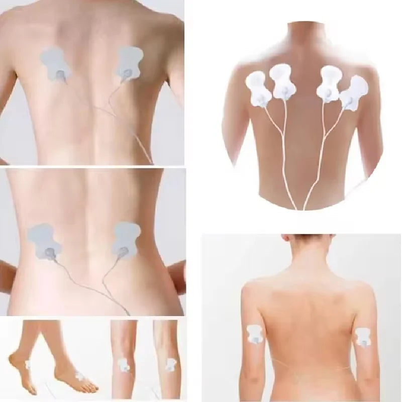 Eletroestimulador muscular de corpo inteiro EMS Acupuntura Massagem 4 almofadas Aparelho Meridiano Digital Conjunto completo