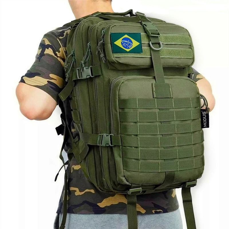 Mochila Tática Multicamadas 50L Impermeável – Grande Capacidade para Acampamento, Caminhada e Trekking