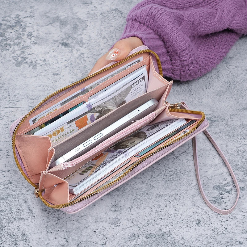 Bolsa Feminina Joker com Zíper – Clutch Bordada, Espaçosa e Macia para Celular e Acessórios