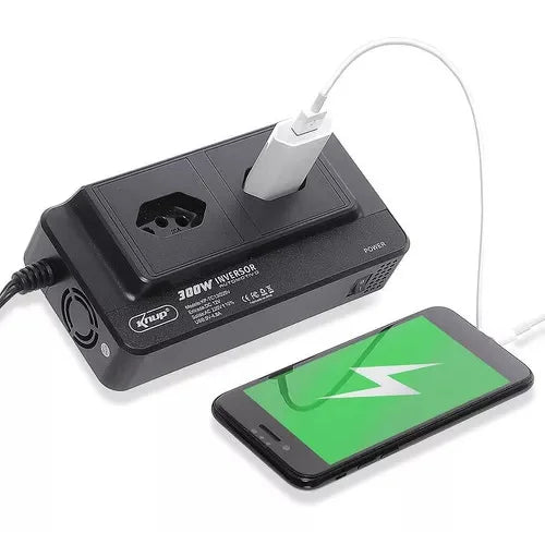 Inversor Carro 12v Acendedor P/ Tomada 110v Conversor +4 Usb