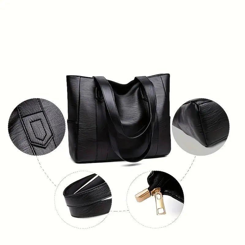 Bolsa Feminina Grande Vintage – Modelo Retrô Vegano para Uso Diário