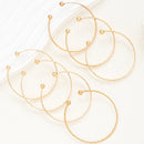 Kit 7 Pulseiras Femininas Fashion Cor Dourada – Design Punk Streetwear com Estampa de Coração para Presente