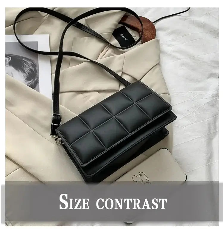 Bolsa de Ombro Feminina de Luxo – Couro Sintético, Compacta, Estilo Clássico e Versátil