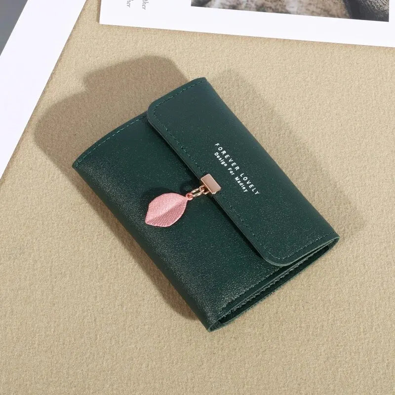 Carteira Trifold Feminina com Design Minimalista – Clutch Casual com Porta-Cartões e Porta-Moedas